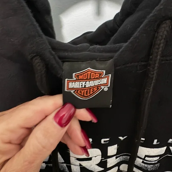 Napoleon Harley-Davidson Black and White Logo Hoodie - Picture 3 of 5